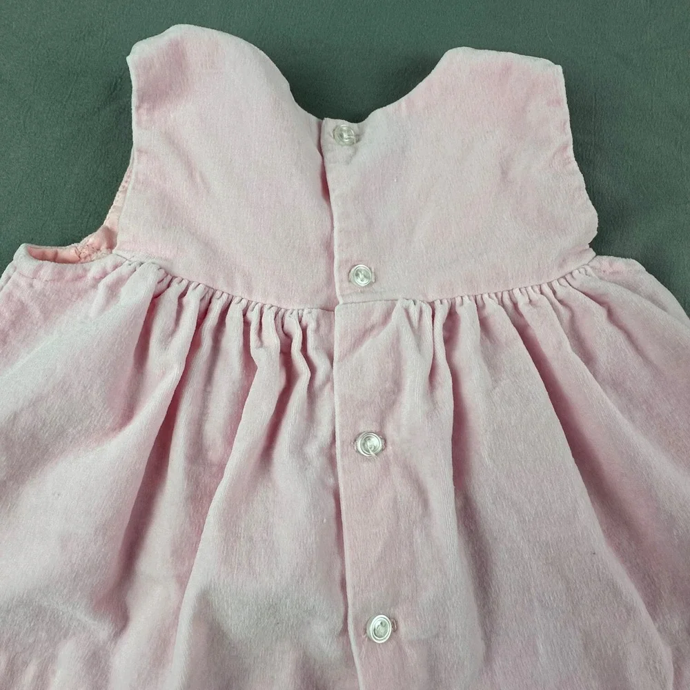 Vintage Baby Pink Dress‎ 3–6 Months Sleeveless Cotton Button Back Classic